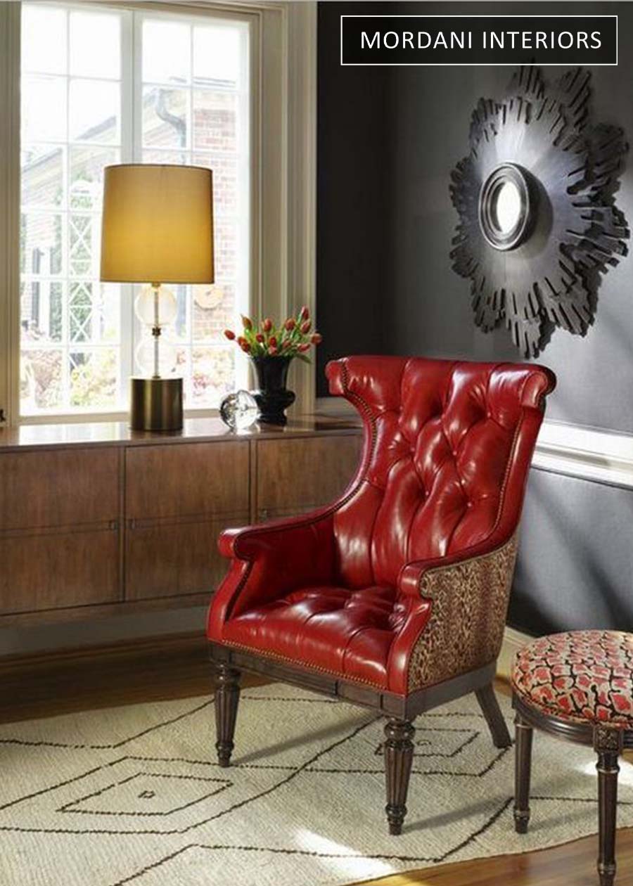 Deep Cheery Red Leather Upholstery